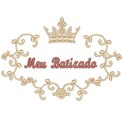 Matriz de matriz Matriz De Bordado Meu Batizado Provençal Com Coroa